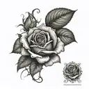 blessed with rose vine tattoo design idea