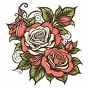 blessed with rose vine tattoo design idea