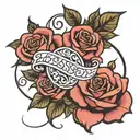 blessed with rose vine tattoo design idea