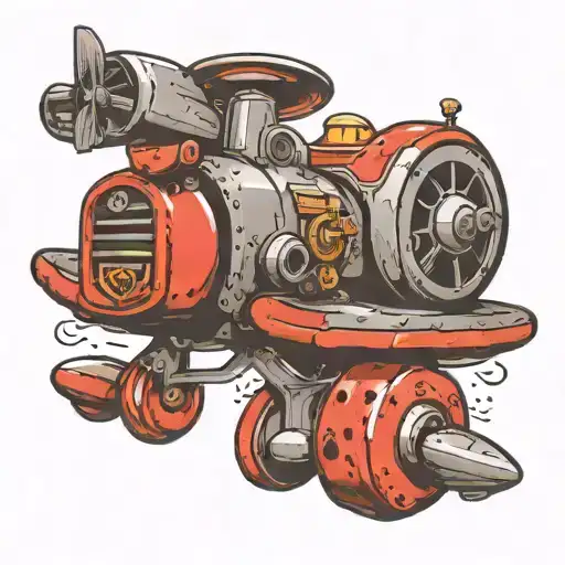 dice children toy plane train  tattoo design idea