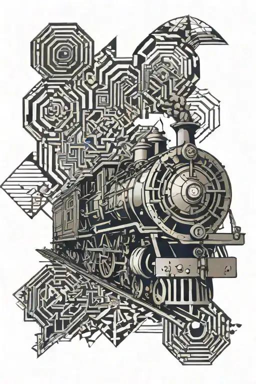 train tattoo design idea