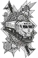 train tattoo design idea