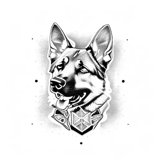 german shepherd rubio tattoo design idea