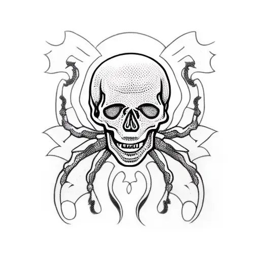 skull spider in the nite tattoo design idea