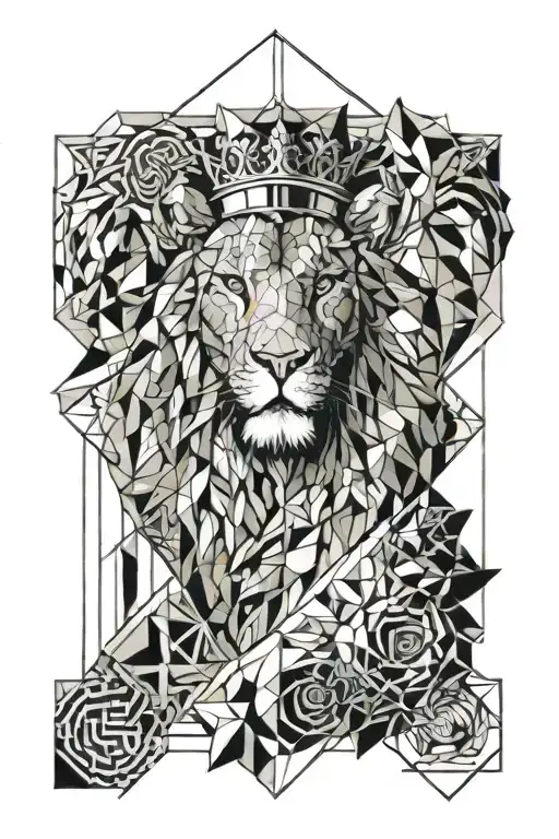 king of  marble tattoo design idea
