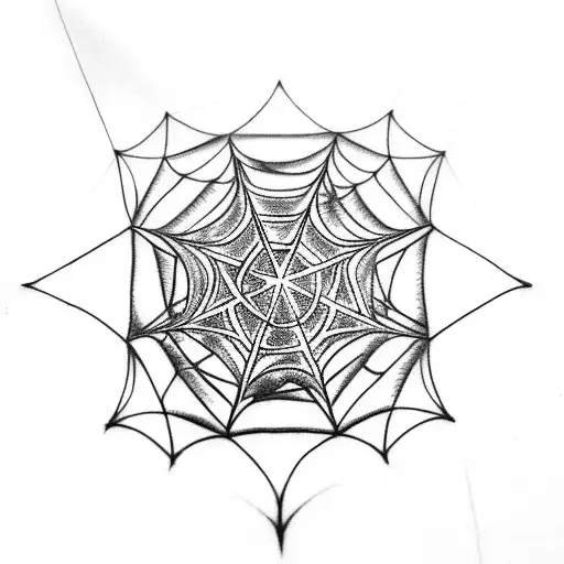 Spider Web pentagram tattoo design idea