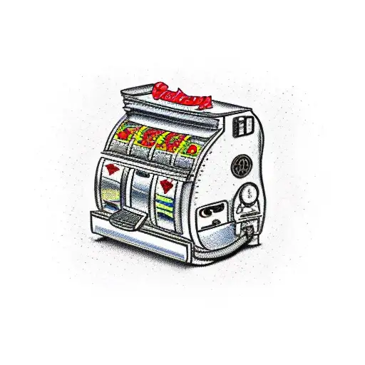 A slot machine with symbols representing adoption and family tattoo design idea