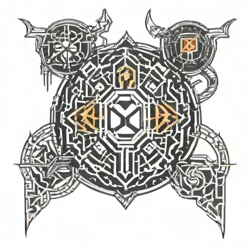 Combine the symbols of Virgo and Scorpio into a unique and intricate design tattoo design idea