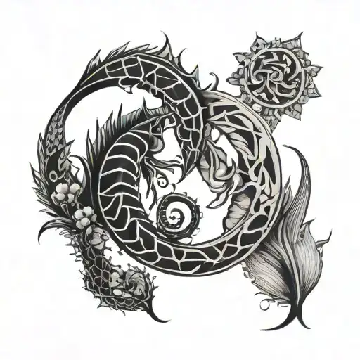 Scorpio and virgo combined tattoo design idea