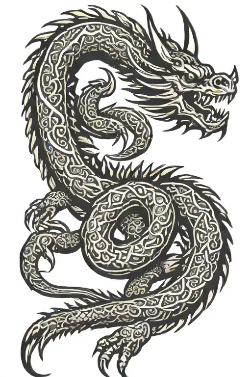 viking dragon and scorpion tattoo design idea