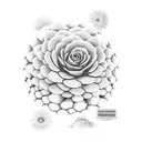 mar e cactos tattoo design idea