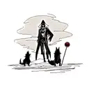 Grim Reaper with wolf  tattoo design idea