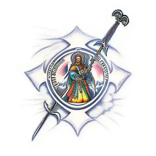 the sword of Saint Archangel Michael tattoo design idea