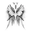 decaying crow wings with bones protruding from the feathers tattoo design idea