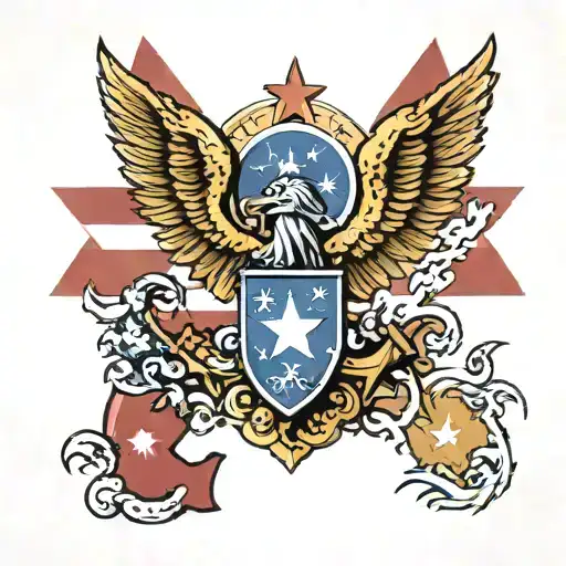 st michael above texas flag  tattoo design idea