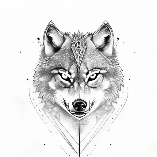 longsword with wolf tattoo design idea