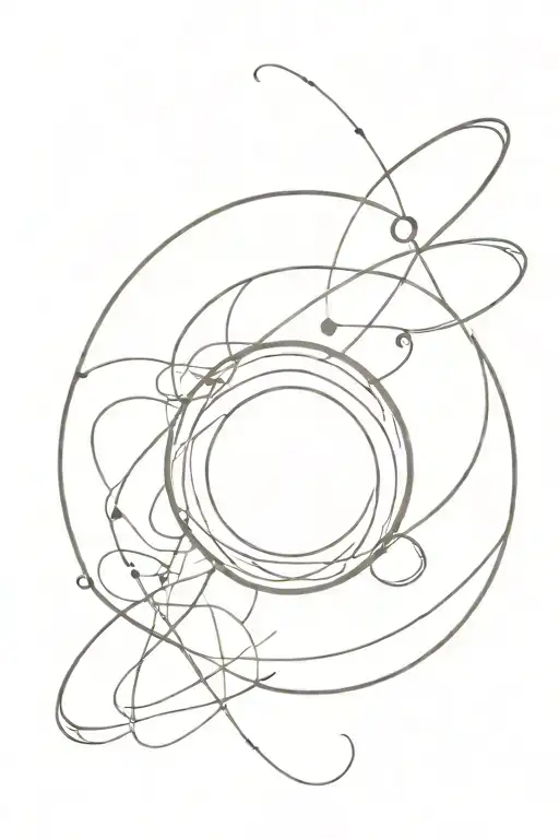 A minimalist tattoo design of the planet Venus with intricate geometric patterns tattoo design idea