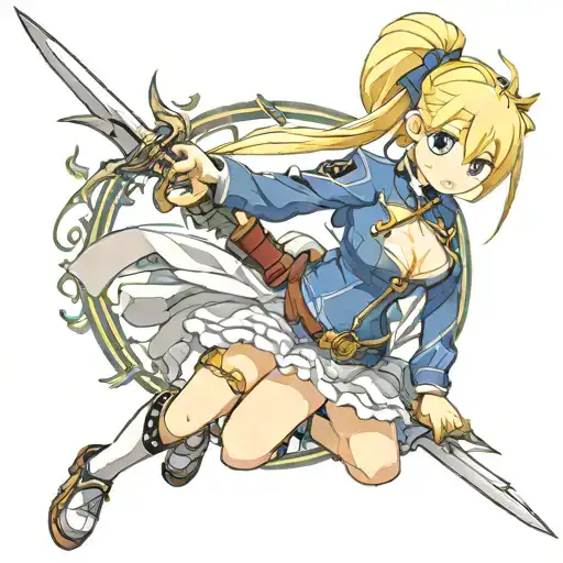 Sexy anime girl saber with Anime Fate Stay Night tattoo design idea