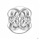 A minimalist design of two intertwined hearts, representing the strong bond with your cousin. tattoo design idea