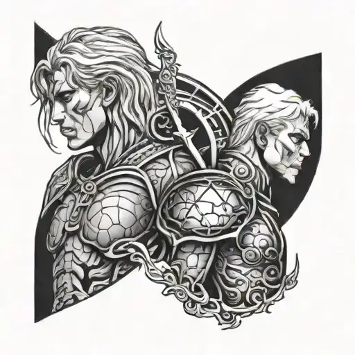 guts and griffith tattoo design idea