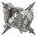 guts and griffith tattoo design idea