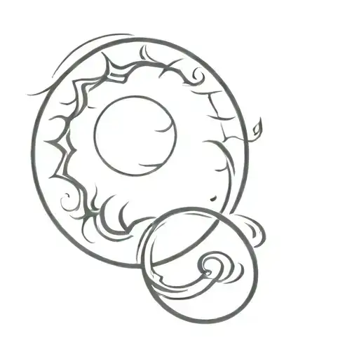 sun moon and fire minimalistic tattoo tattoo design idea