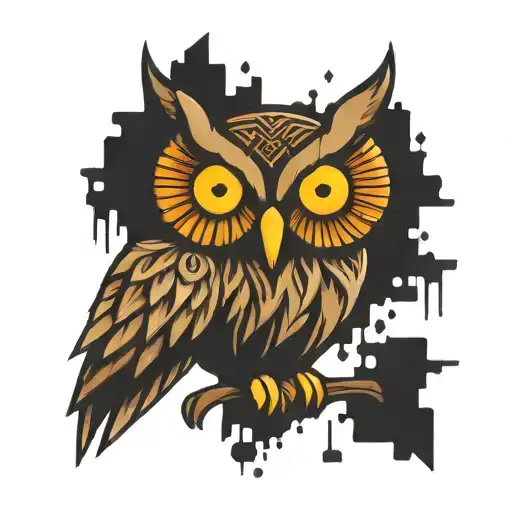 binary code of an owl tattoo design idea