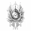 A clock or pocket watch with Roman numerals can symbolize the passage of time or a significant moment in your life. Add  tattoo design idea