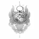 A clock or pocket watch with Roman numerals can symbolize the passage of time or a significant moment in your life. Add  tattoo design idea