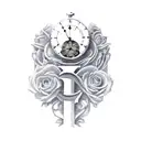 A clock or pocket watch with Roman numerals can symbolize the passage of time or a significant moment in your life. Add  tattoo design idea