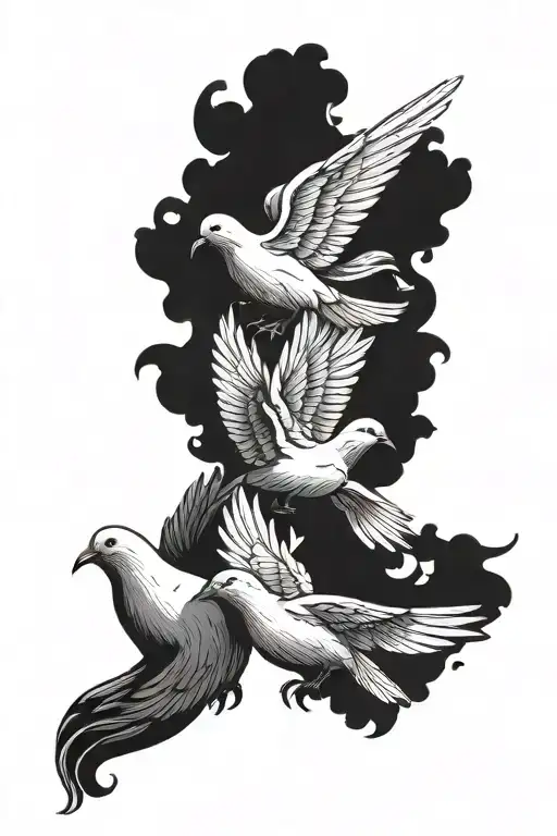three doves carrying an angel tattoo design idea