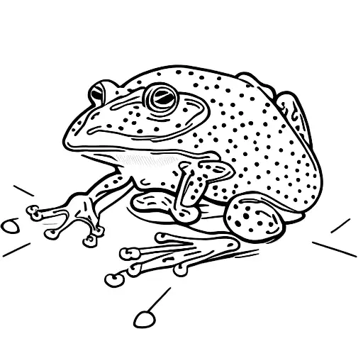  frog with only one leg and a bone on his side  tattoo design idea