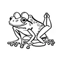  frog with only one leg and a bone on his side  tattoo design idea