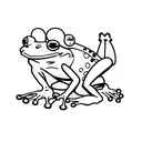  frog with only one leg and a bone on his side  tattoo design idea