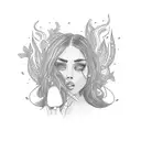 nude stoner girl  tattoo design idea