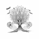 Life tree biology tattoo design idea