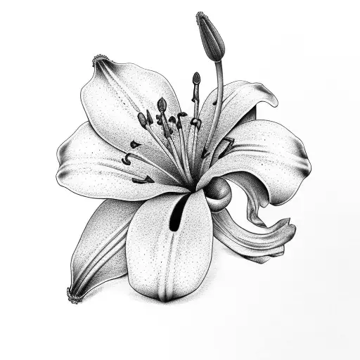 lily, violet, and poppy boquet tattoo design idea