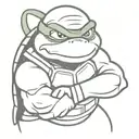 teenage mutant ninja turtle Raphael intimidating pose tattoo design idea