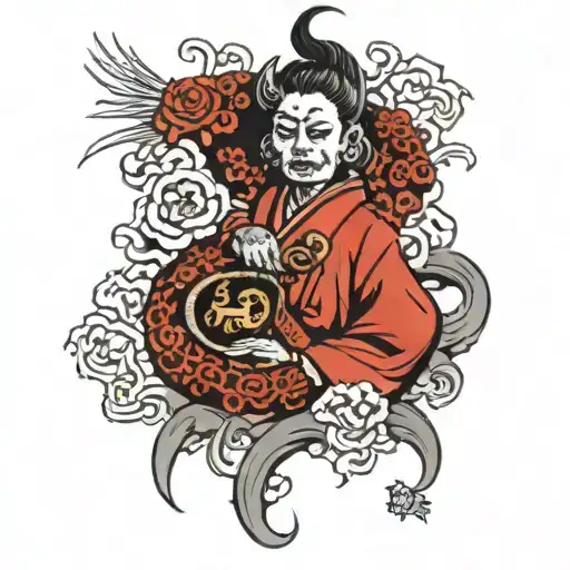 arcane symbols tattoo design idea