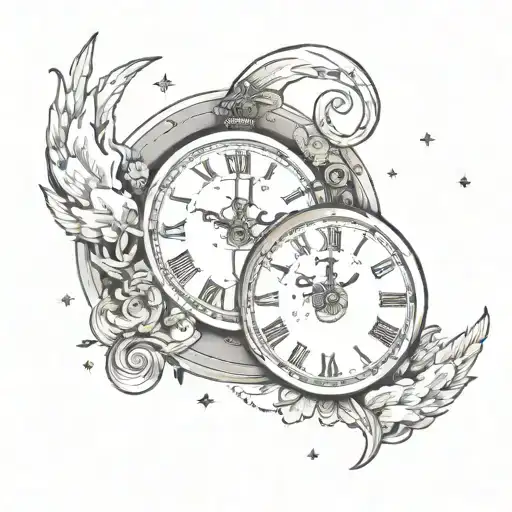trust the process in clock wise with 11:11 time  with moon   tattoo design idea