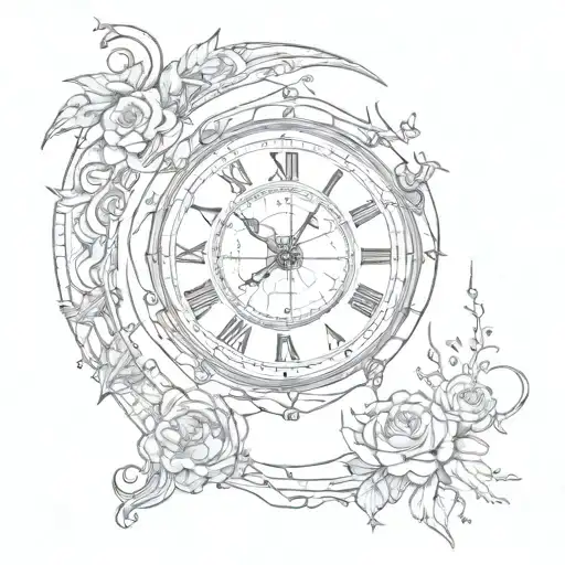 trust the process written in clock wise with 11:11 time  with moon   tattoo design idea