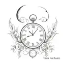 trust the process written in clock wise with 11:11 time  with moon   tattoo design idea
