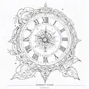 trust the process written in clock wise with 11:11 time  with moon   tattoo design idea