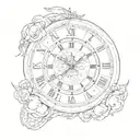 trust the process written in clock wise with 11:11 time  with moon   tattoo design idea