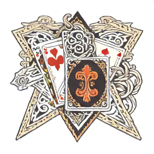 Cards fanned out Ace Nine Eight Eight tattoo design idea
