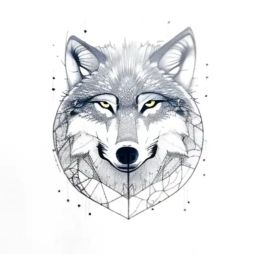 Wolf with arrows in its back tattoo design idea