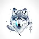 Wolf with arrows in its back tattoo design idea