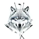 Wolf with arrows in its back tattoo design idea