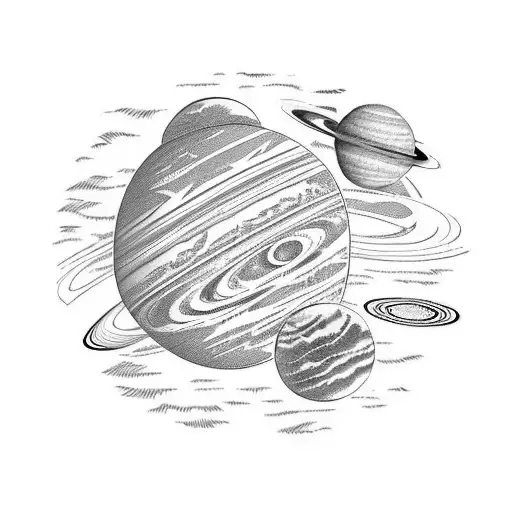 planets Zimbabwean style  tattoo design idea