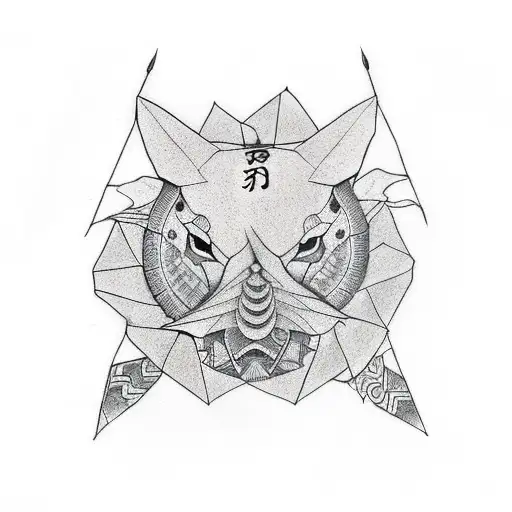 grulla de origami tattoo design idea